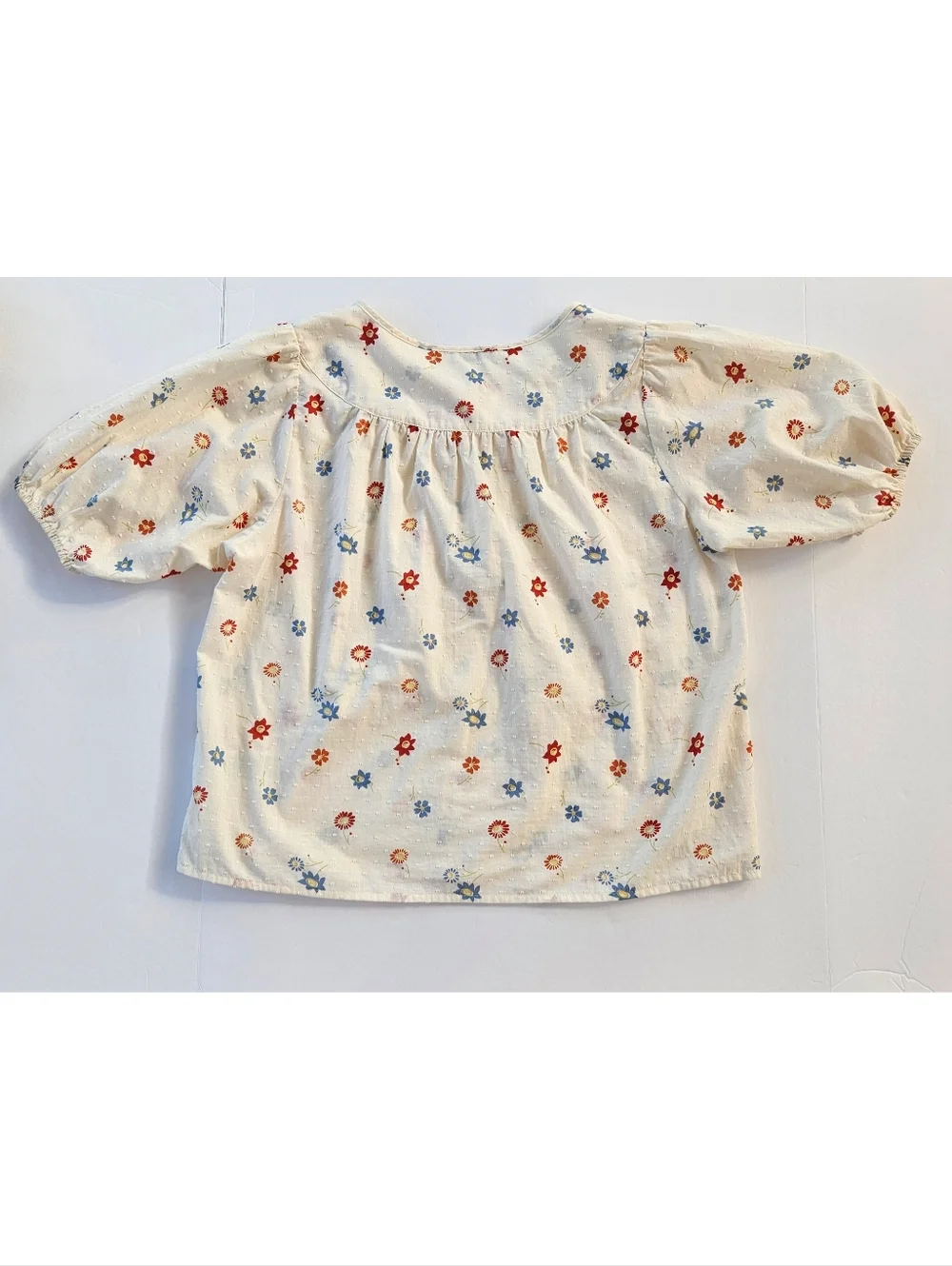 Madewell Prose Shirt in Dotted Floral Heyday Size Small Puff Sleeve Button Front
